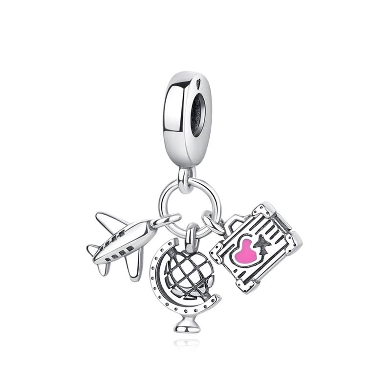 Original Copper Charms Camera Suitcase London Bus Love Beads Fit Brand Bracelets Necklaces Jewelry For Women