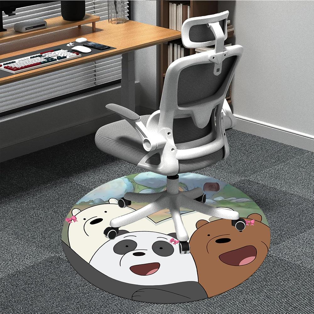 1pc We Bare Bears Office Round Area Rug, Under Office Chairs Bedroom Living Room Home Decor, Room Deco, Available in Various Sizes218