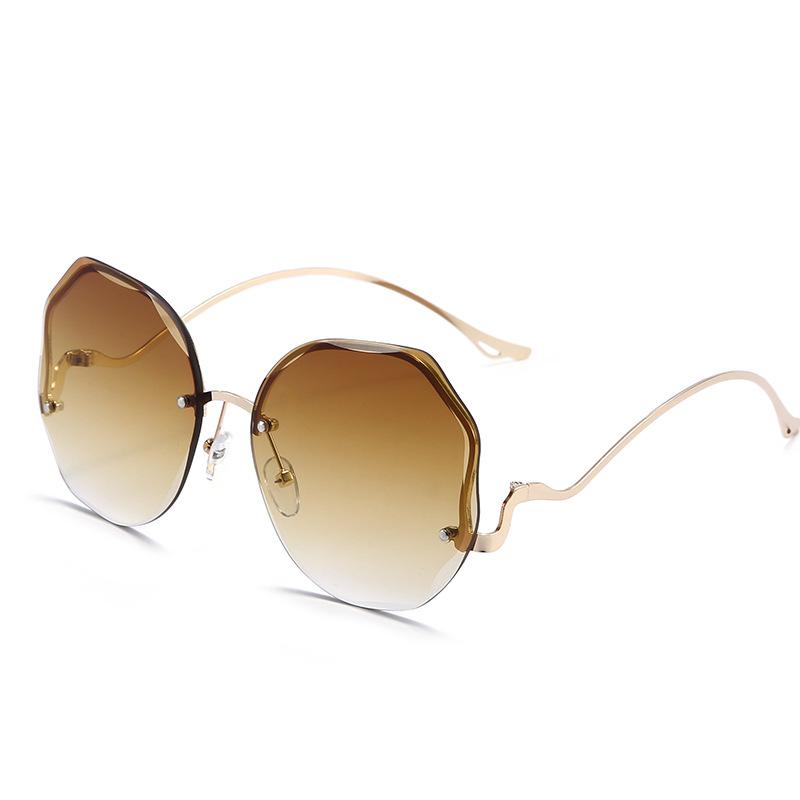 Frameless Trimmed Sunglasses Trend Ocean Piece Gradual Change Sunglasses Butterfly Flower Sunglasses