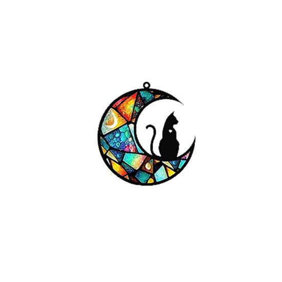 Pendentif attrape-soleil commémoratif pour chat, personnalisé, fabriqué à la main, perte d'animal de compagnie, ornement, tentures de fenêtre