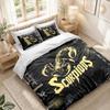 Bedding Set 1 Duvet Cover 2 Pillowcases Scorpions Print Bedroom Home Decoration