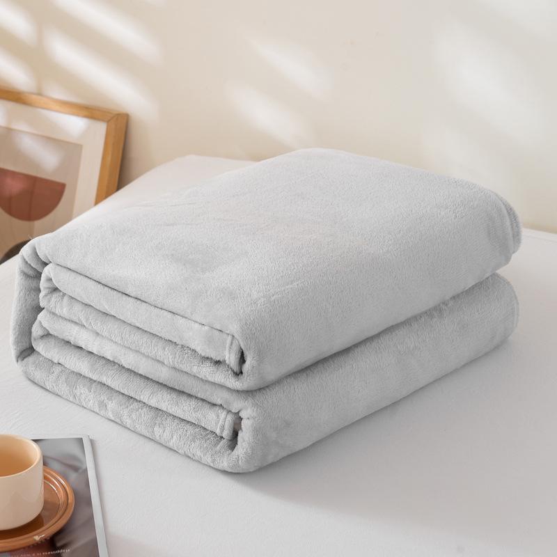 Coperta di Flanella a Tinta Unita - Copertura Estiva per Pisolino sul Divano, Lenzuolo in Pile di Corallo, Coperta Regalo