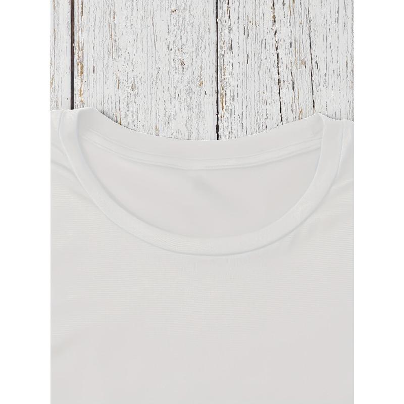 European Size Fashion Bow Print Women's Round Neck T-shirt, Simple Design, Comfortable And Fashionable, Versatile Must-have, Suitable for Daily Leisur