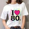 Dámské tričko s 3D potiskem Love 80, letní oversized top s kulatým výstřihem a krátkým rukávem, ležérní tričko, volný streetwear Harajuku