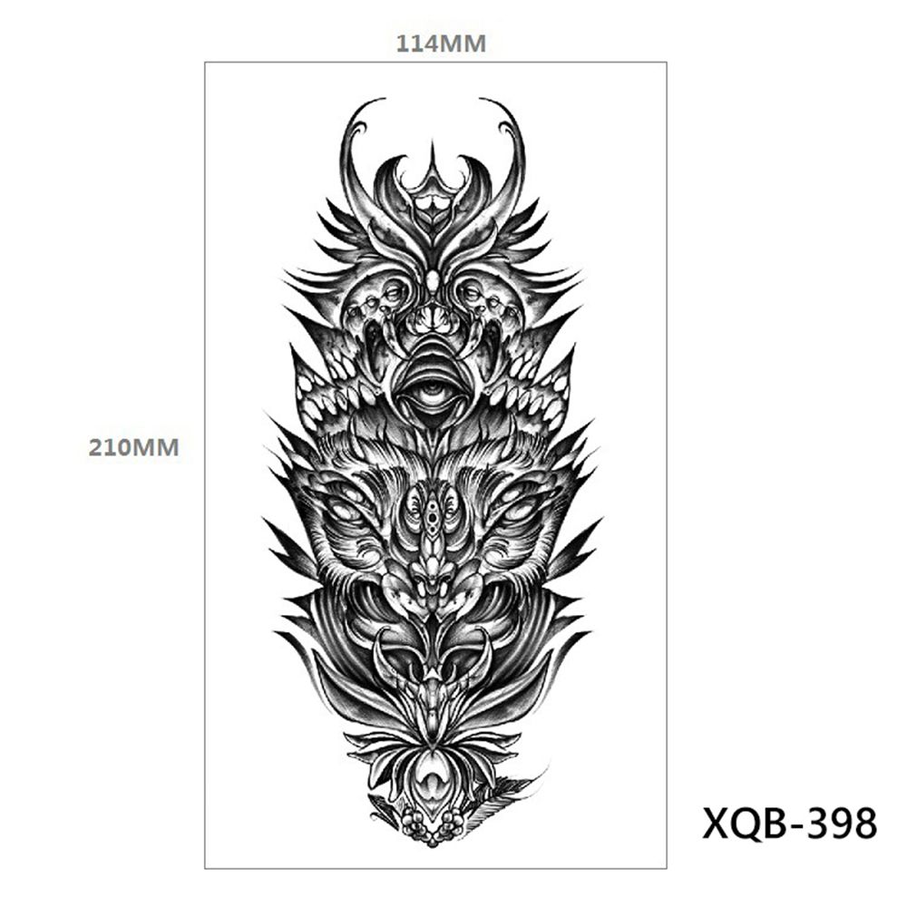 Wolf Large Tribal Lion Temporary Tattoos Black Tattoo Sticker Fake Tattoo Stickers Tattoo Sleeve