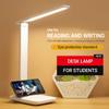 LED Touch Switch White Folding Desk Lamp Bedroom Bedside Study Reading Eye Care Night Lamp USB Plug-in Dimmable White Desk Lamp
