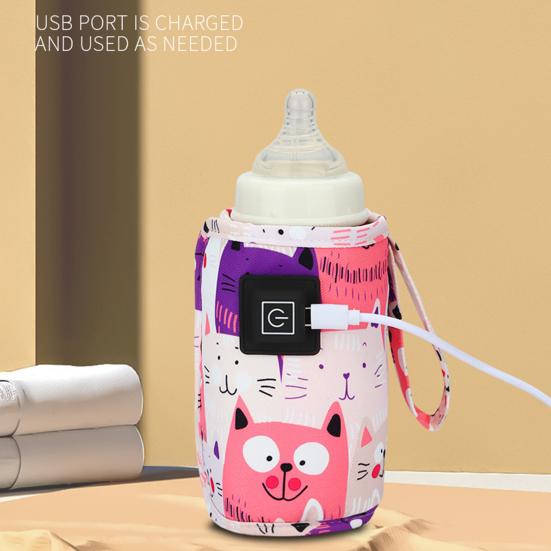 Baby Bottle Warmer Folding Adjustable Cartoon Convenient USB Milk Warm Heat Keeper Household Supplies