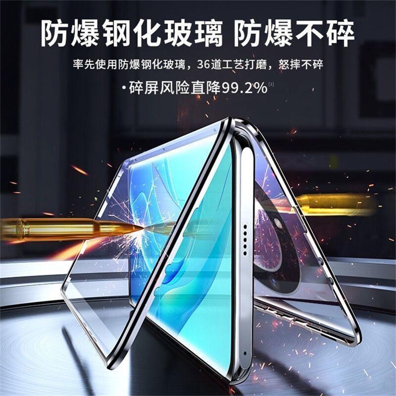 360 Grad Vollschutzhülle für Xiaomi POCO F8 Ultra F8 Pro 5G Doppelseitige Magnetische Adsorption Metall Capa Gehärtetes Glas Schutzhülle
