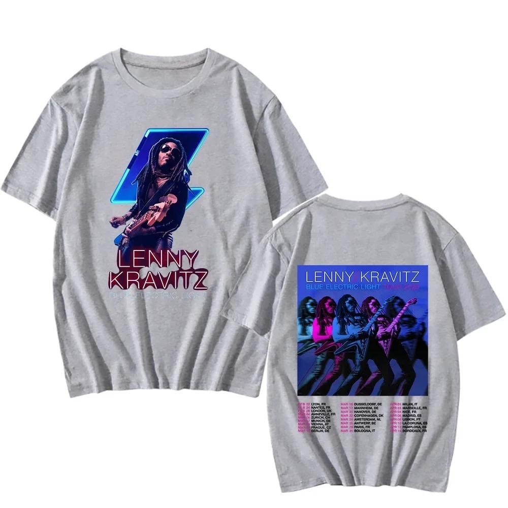2026 Lenny Kravitz Blue Electric Light Tour T-Shirts Fan-Geschenke Klassische Baumwoll-Oberteile Damen Herren Neues Muster T-Shirts Rundhals Freizeit-T-Shirts