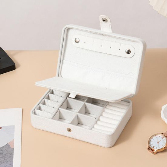 Plush Velvet Jewelry Box Small Travel Jewelry Case Organizer Portable Mini Display Storage Box for Rings Earrings Necklaces