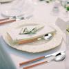 1PieceCutlery Nife Fork and Spoon Set Stainless Steel Silverware Set Imitation Wood HandleCutlery Set Easy To Clean and Reusable