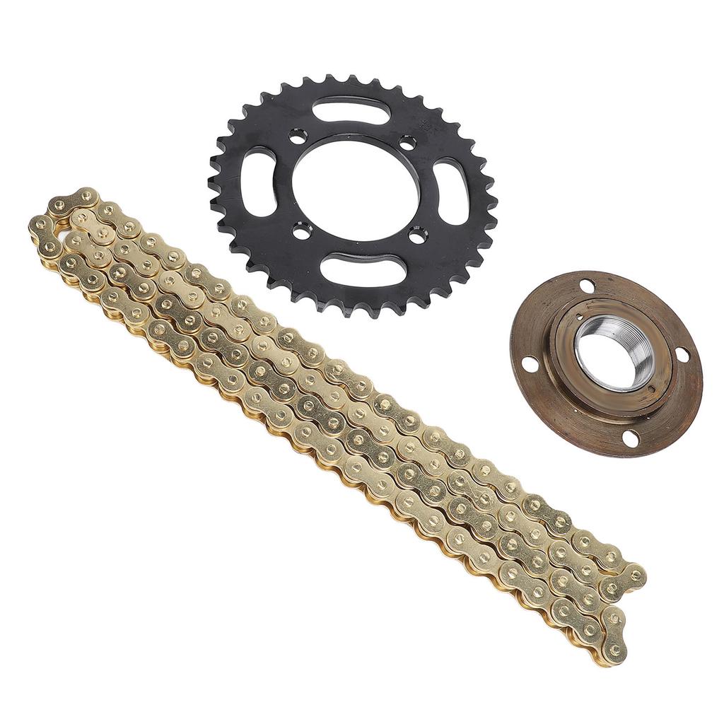 420 Chain Sprocket Kit Steel 96 Links Chain 35T Rear Sprocket Toothless Freewheel Set for DIY