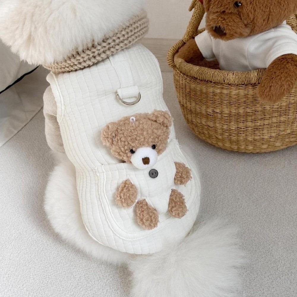 Cat Clothes Pet Dog Clothes Cute Bear Teddy Bear Coat Fashion Puppy Clothes Vest Winter