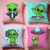 Funny Silly Alien Cartoon Cushion Cover Comfortable Durable Pillow Cover MultiScene for Home Office Car Sofa