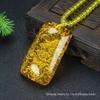 Bestselling Natural Burmese Amber Pendant with Gold Amber Chain Necklace for Men and Women
