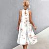 Women's Summer Sleeveless Valentine's Day Printed Loose Splicing Casual Hanging Neck Beach Dresses