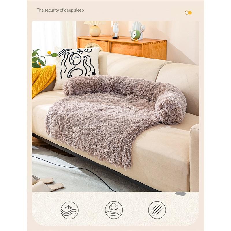 Autumn And Winter Plush Pet Litter, Removable And Washable Dog Pet Bed, Comfortable Sleeping Litter Mat In Winter, Solid Color, Non-slip Bottom