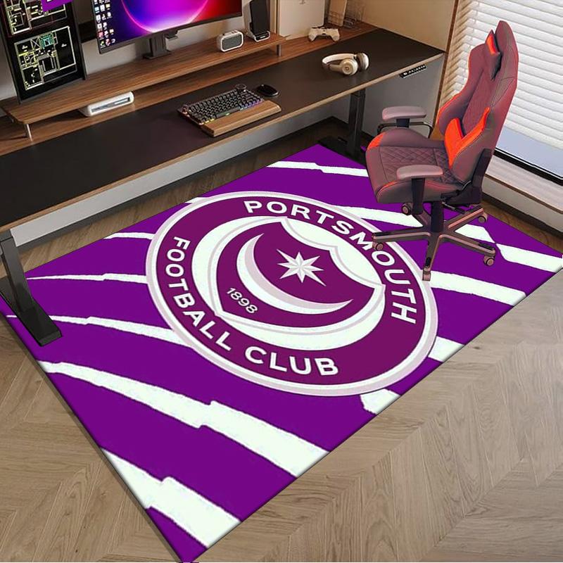 Ports-mouth Fc Anniversary Printed Area Rug for Office, Chair Rug, Decorative Carpet Floor Mat, Large Size Fan Gifts Christmas Gifts