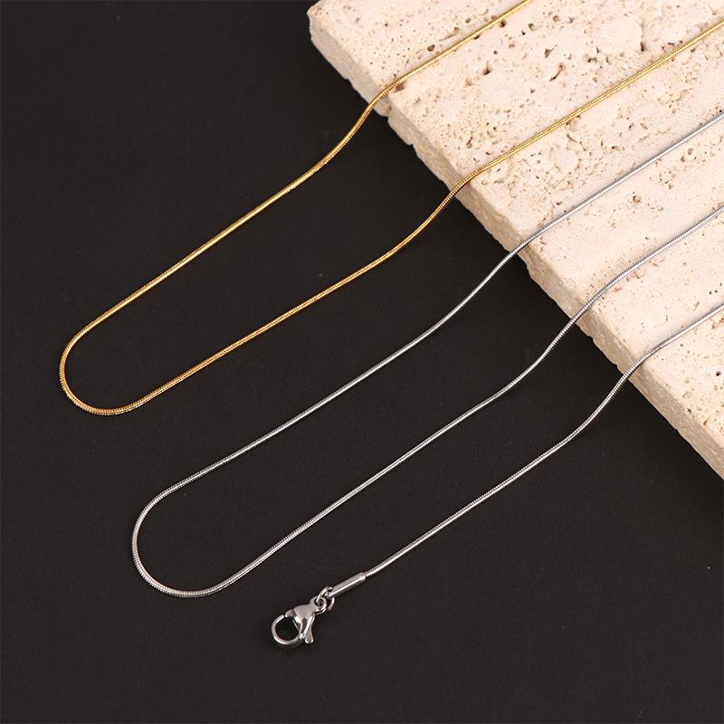 Gold Color Chains Stainless Steel Snake Chains Necklace Twist Rope Jewelry Women Long Chains Accessories