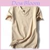 Premium Quality Men Brief T-shirt Summer V-neck Cotton Linen Blouse Top Tee Shirt Plus Size