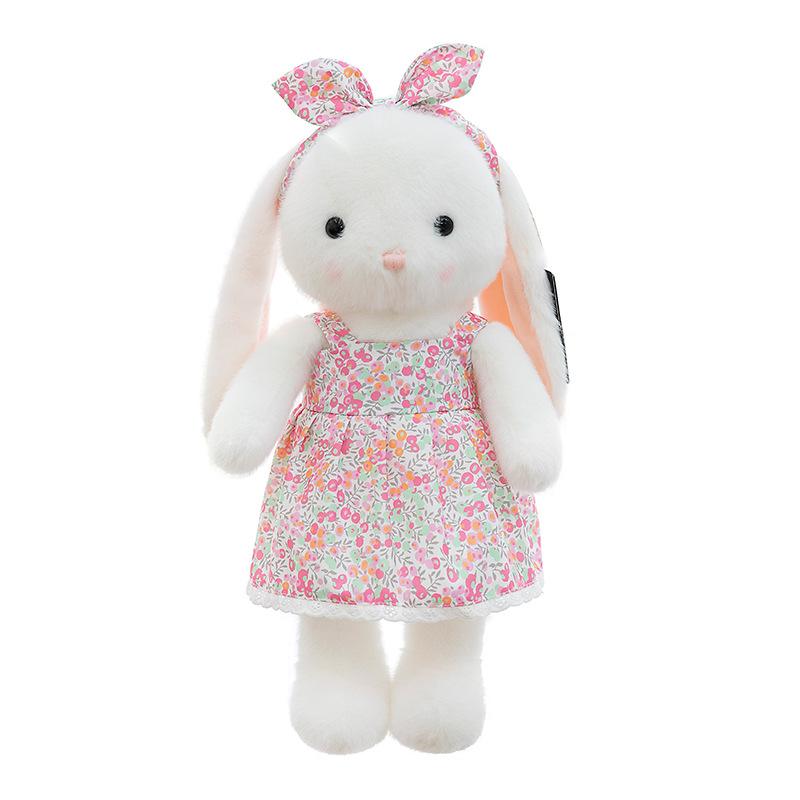 Super Cute Colorful Rabbit Plush Toy Girl Birthday Gift Flower Skirt Rabbit Doll Sleeping Pillow Healing Bay Window Ornament