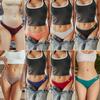 FINETOO 3 bucăți/set chiloți femei lenjerie din bumbac tanga femei lenjerie sexy lenjerie intimă cu talie joasă Bikini slip brazilian