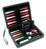 Backgammon Set - 9 Inches - Red Faux Leather - Foldable - Accessories Included
