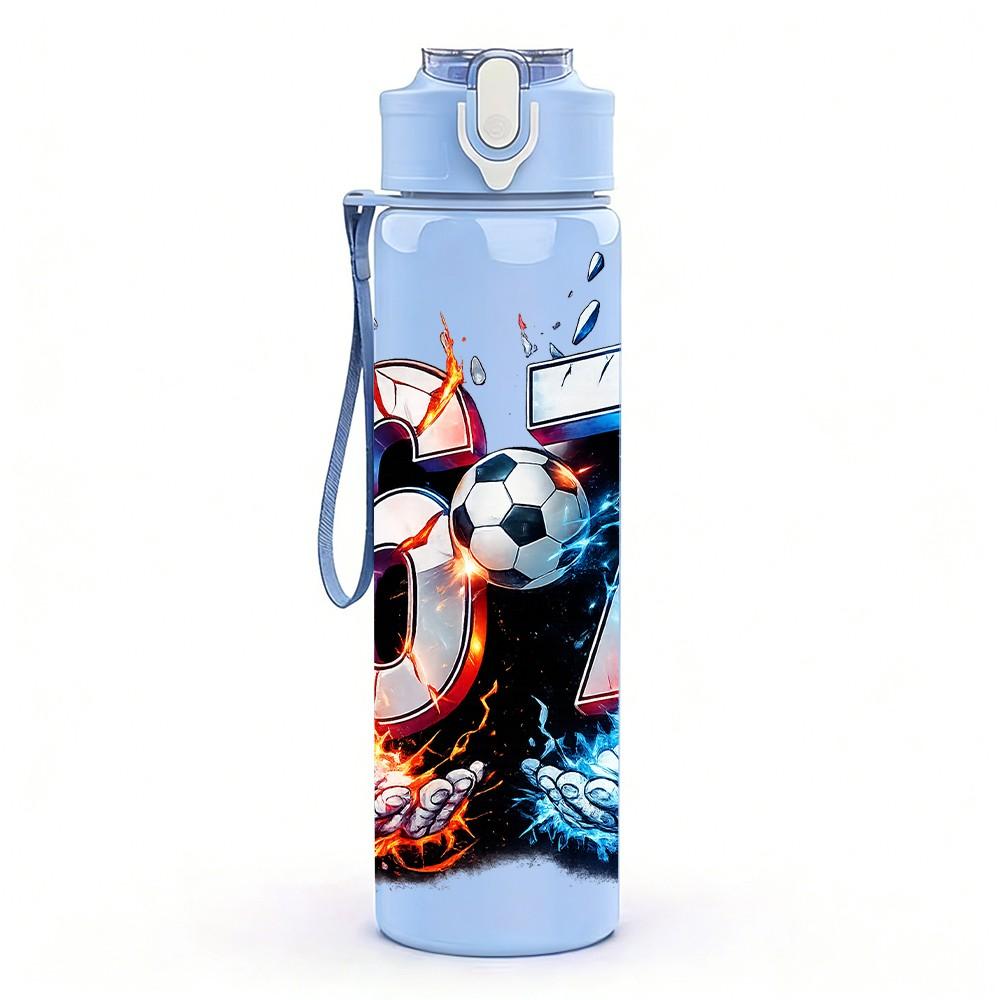 1PC Abstract Number Sixty Seven Art 750ml Color Plastic Sports Water Bottle Leakproof Flip Straw Lid Suitable for Sports Office Home Use