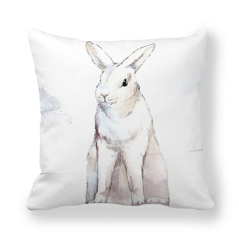 Icy And Snowy Animal Patterns Digital Printing Short Plush Pillow Covers For Car Sofa Office Cushion Cover Home Goods