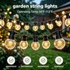 LED Solar Globe Garden Rope Fairy Lights 8 Lighting Modes Outdoor Solar Patio Lights for Fence Stairs Balcony Camping Decor