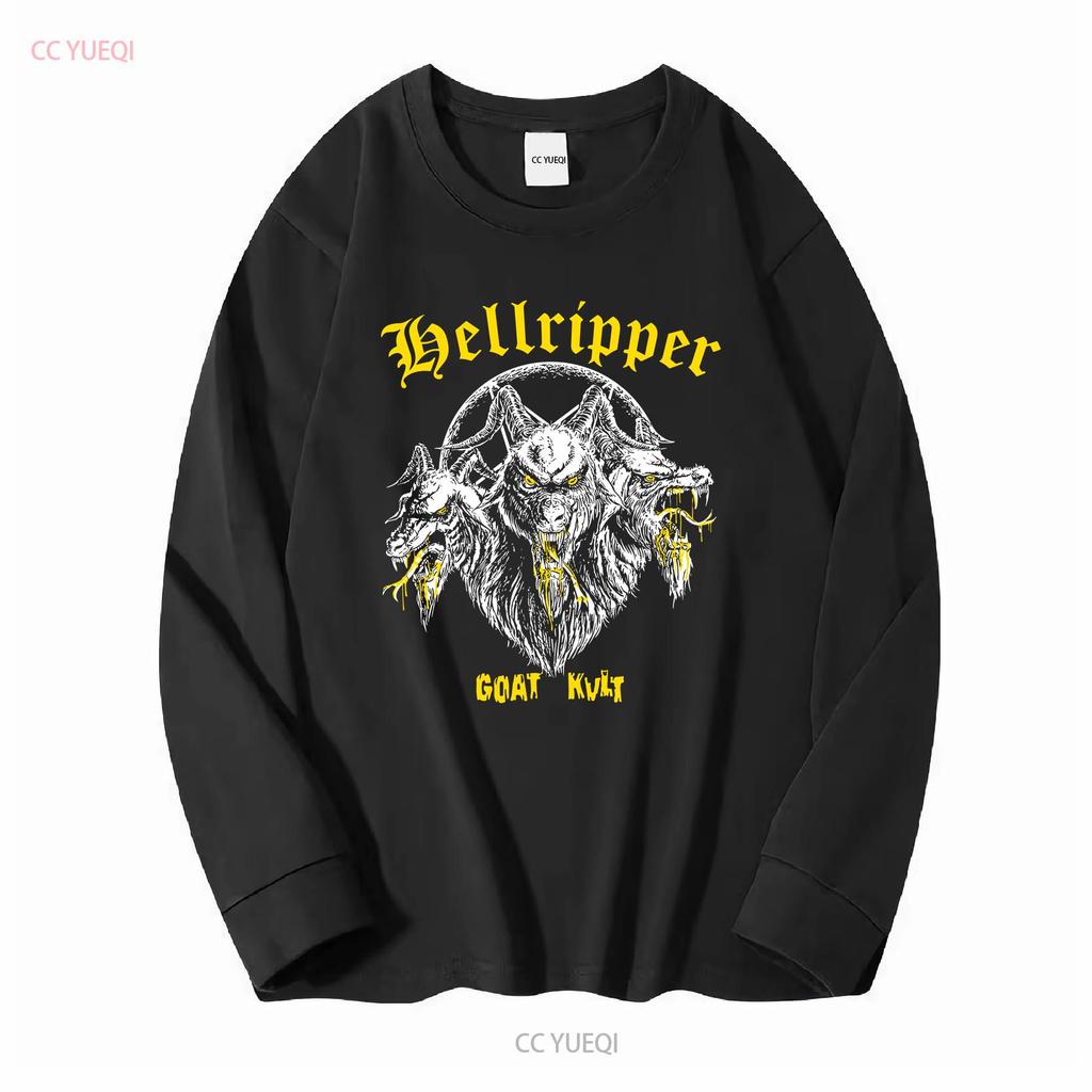 Hellripper Goat Kvlt Tričko Rocková Kapela S až 5XL vintage Prané Mírně Měkký Top pro Každodenní Nošení Ležérní Unisex Všestranné