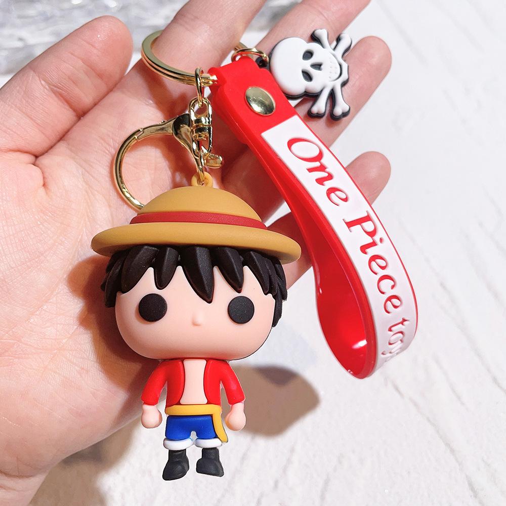 50 Stile ONE PIECE Themen Schlüsselanhänger Niedlicher Ruffy, Roronoa Zoro, Silikon Spielzeugpuppe Schlüsselanhänger Rucksackdeko Kleine Geschenke für Freunde