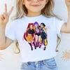 Verano Cuello Redondo 3D K - POP Grupo Femenino Top Estampado Moda Casual Manga Corta Camisetas de Niña para Niños