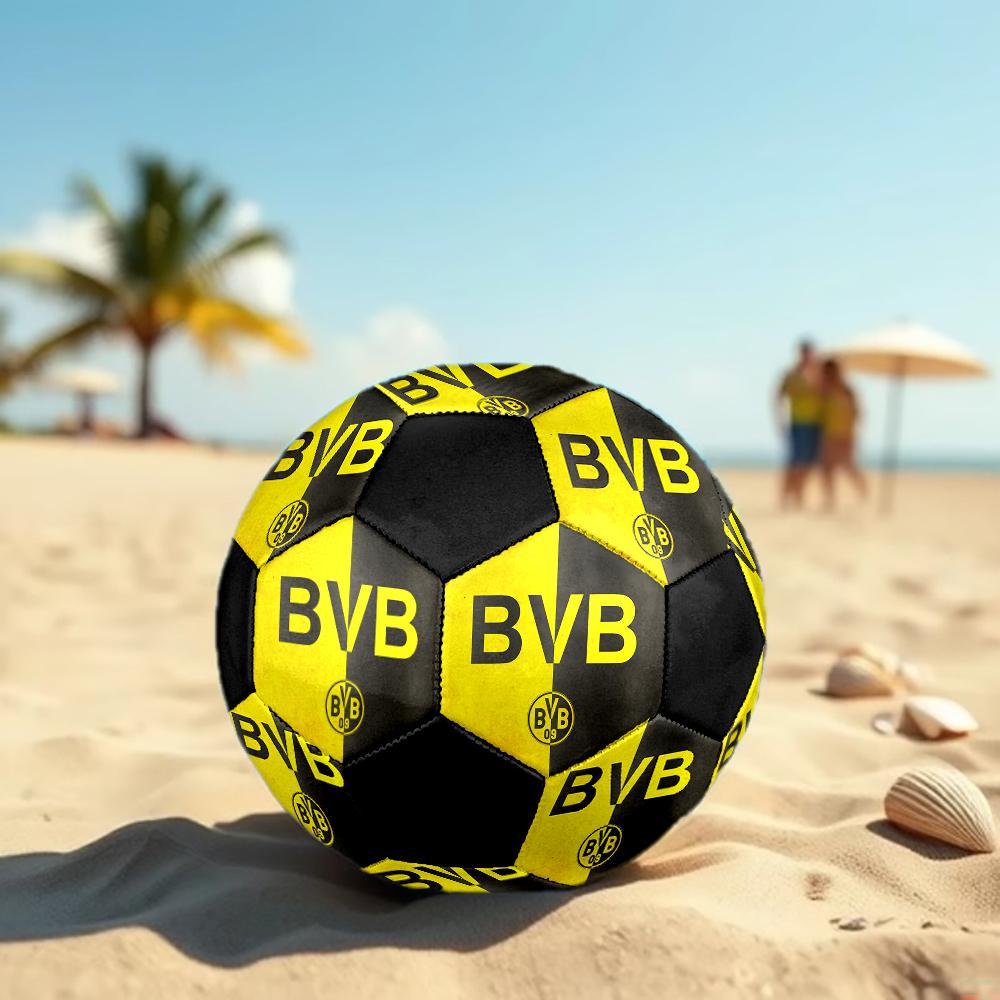 Borussia Dortmund Soccer Ball, Colorful, Suitable for All Ages, Machine-stitched, PVC Material, Competition Grade, Durable and High Bounce