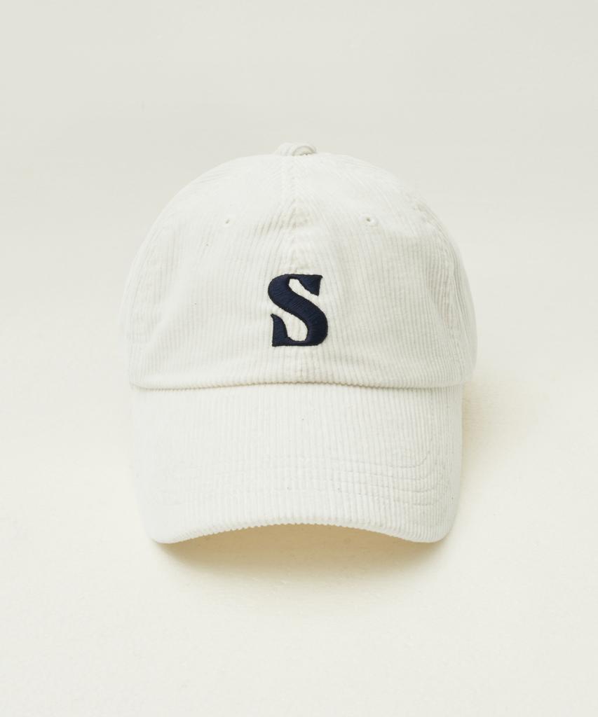 Seteo Small S Logo Corduroy Ball Cap Ivory