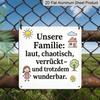2D Flat, 1pc Vintage German Text Metal Wall Sign - Family Humor Theme Aluminum Plaque with Funny German Phrases, Retro Decor For, Porch, Bedroom
