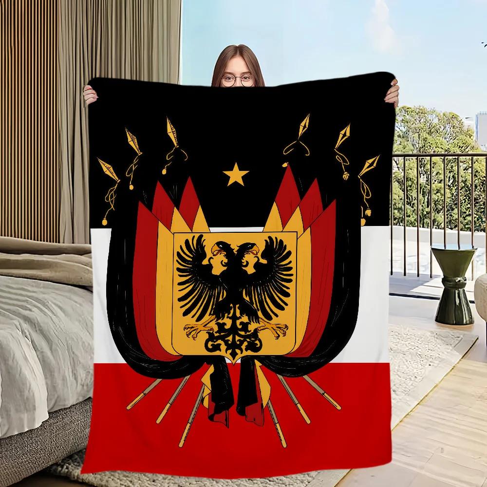 Art Flag Flannel Warm Comfort Soft Plush Throw Blanket for Sofa Living Room Prussia Office Bedroom Travel Gift SingleSided Print