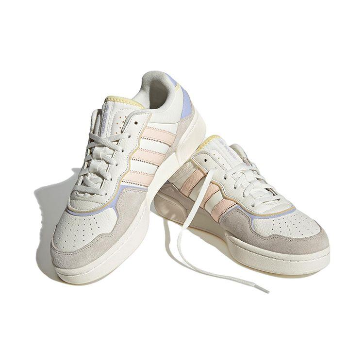 adidas Originals Courtic Leather Comfortable Non-Slip Durable Lightweight Low-Top Skate Shoes Women Sneaker White Pink Purple ID4076