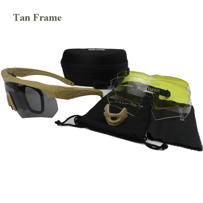 Tactical Shooting Glasses Anti Fog With Moypia Frame Outdoor Sport Airsoft Hunting Hiking Goggles Military Sunglasses