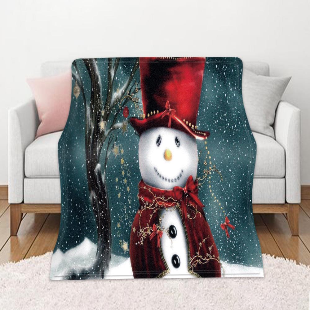 3D Christmas Santa Claus Theme Flannel Throw Blanket Soft Lightweight Warm for Living Room Bedroom Bed Sofa Couch Kids Adults Gifts