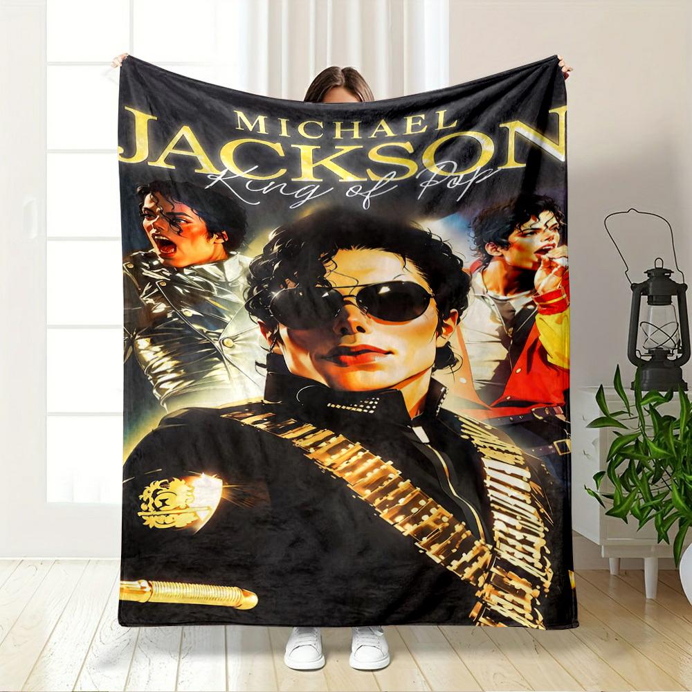 Michael Jackson-themed Warm blanket, vibrant design Flannel blanket for bedroom, living room, sofa, and nap.