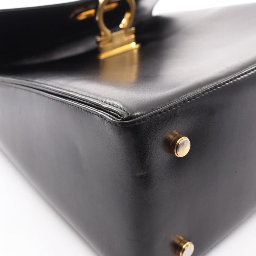 Used Salvatore Ferragamo Gancini 2WAY Handbag 21 0536 Leather Black Used Women