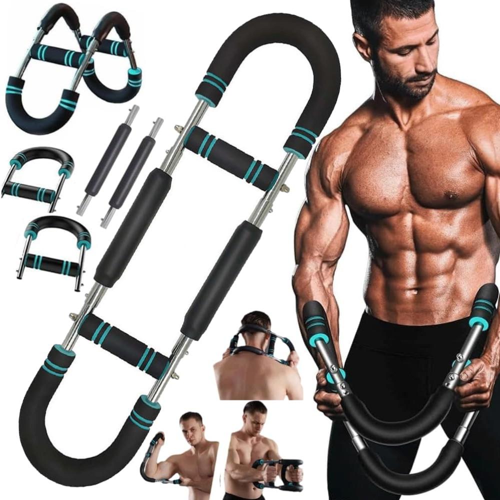 40-110lb Adjustable Chest Expander,Detachable Twister Arm Exerciser Chest Workout,Portable Power Twister Bar,U-Shape Twister Arm Exerciser