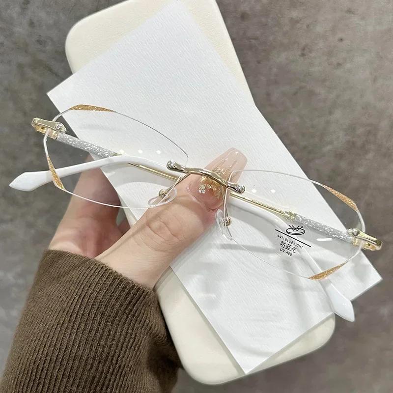 Unisex Luxury Diamond Cut Reading Glasses Men Women Blue Light Blocking Fashion Presbyopic Trendy Far Sight Eyeglasses0+1.0+4.0