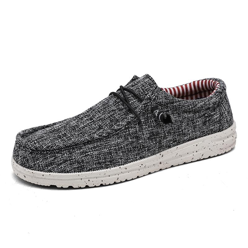 Men Casual Slip On Canvas Loafers Comfortable Walking Flats Non Slip Soft Moccasins Sneakers Summer Breathable Shoes