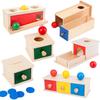 Joc de sertare din lemn cu trei culori Jucărie puzzle Montessori pentru educație timpurie Cutie de învățare pentru antrenament cu puzzle-uri Jucării pentru învățare cognitivă Cadouri