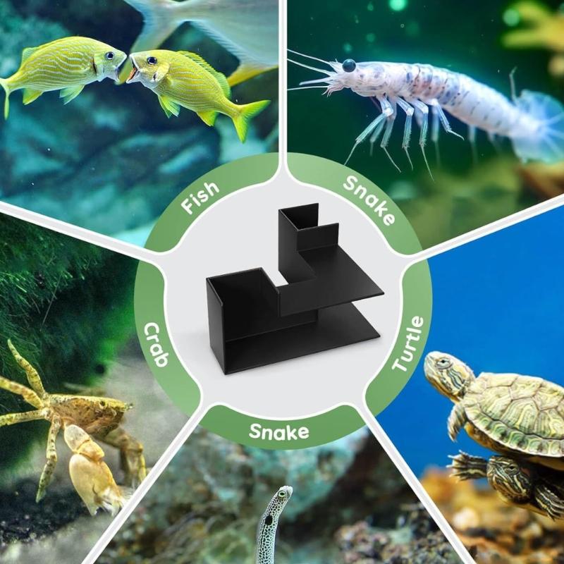 Fish and Shrimp Hideouts Tunnel Aquarium Corner Decoration Fishtanks Landscape Accessories Shelter Cave for Home Office
