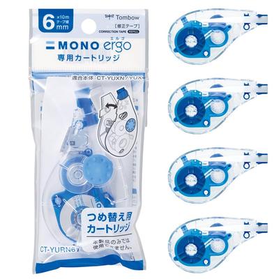 Tombo W Mono Ergo Correction Tape 6mm 5 Cartridges Cartridges, (CT-YUXN6 Refill), (CT-YURN6-5P)