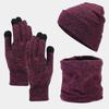 Winter Knit Hat Scarf Gloves Set With Fleece Lining For Cold Weather Outdoor Use