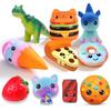 Squishy Cartoon Chocolate Biscuit Series PU Squishies Slow Rising Cream Snted Fidget Anti-Stress Kids Toy Children's Gift